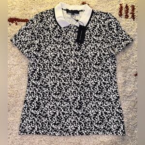 Tommy Hilfiger buttercup floral Black and White Women's Top new Medium